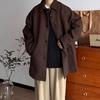 Унисекс Ретро Шерстяной Тренч Средней Длины в Японском Стиле - Мужская Повседневная Зимняя Куртка