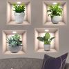 3D Plant Potted Wall Sticker - Living Room Sofa Background, Self-Adhesive PVC Wallpaper