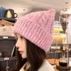 Japanese  Style Woolen Knitted Hat Solid Color Women Beanie Hat Cat Ears Pullover Hat  Girls