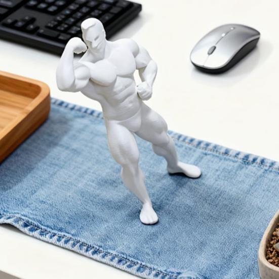 3D-печатная фигурка бодибилдера, Мускулистый мужчина, Мини-фигурка спортсмена фитнеса для рабочего стола, Детализированная скульптура из ПЛА для спортзала, офиса, игровой установки, Креативный подарок для