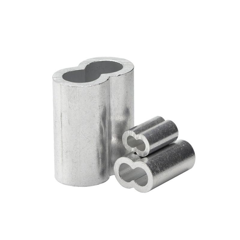 30/50PCS M1.2 M1.5 M2 M3 M4 Aluminum Crimping Loop Sleeve Double Hole Wire Rope Sleeves Steel Wire Loops Clip Fixed Accessories