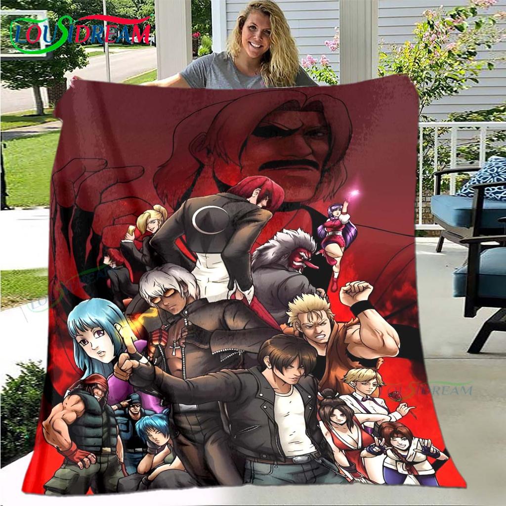 Горячая игра The King of Fighters Плед с рисунком Фланелевый тонкий плед Портативный для дома, путешествий, офиса, перекуса на обед Подарок на день рождения