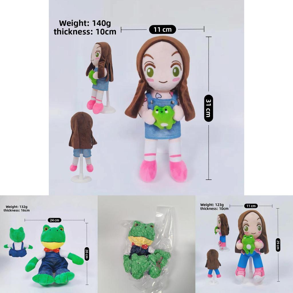 Cartoon Frog Stuffed Animal With Soft Fabric For Children And Fans