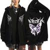 Vintage Butterfly Printed Zipper Hoodies Autumn Winter Women Casual Fashion High Street Long Sleeve Jacket Hoodies
