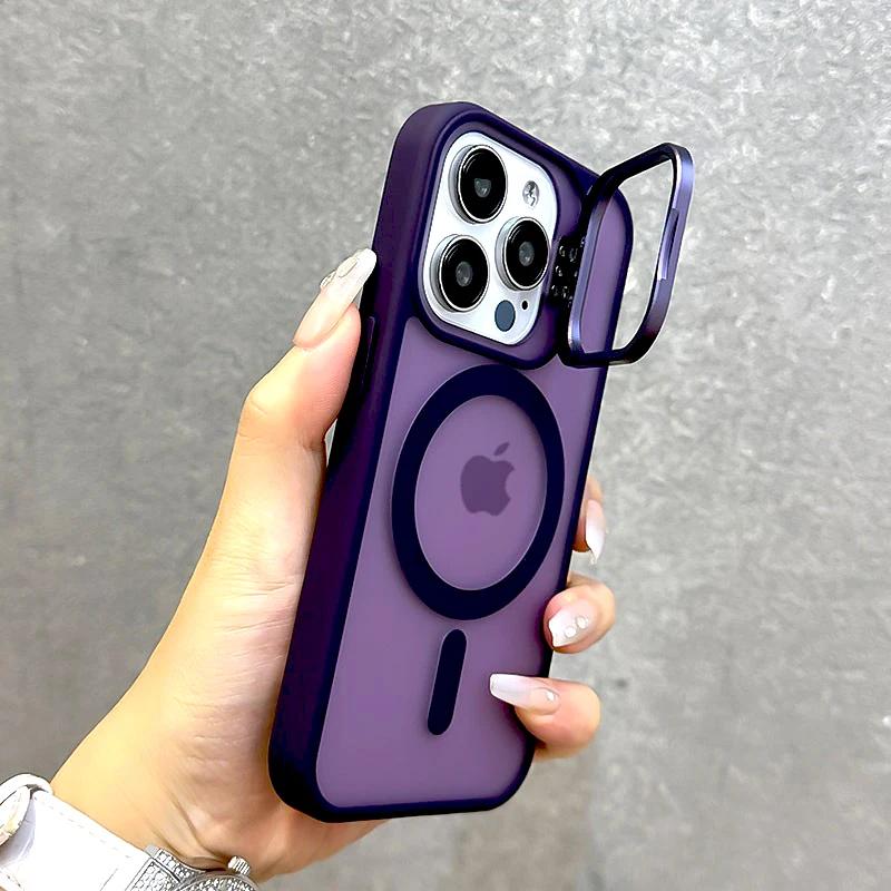 Роскошный Матовый Магнитный Чехол Для iPhone 18 17 Air 16 15 14 13 12 Pro Max IPhone16 17Pro 18Pro Для Magsafe Зарядки Держателя Задняя Крышка
