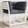 VidaXL Garden Sofa Armrest with Cushions, Patio Chair with Backrest, Outdoor Patio Living Room Armchair, White 844695