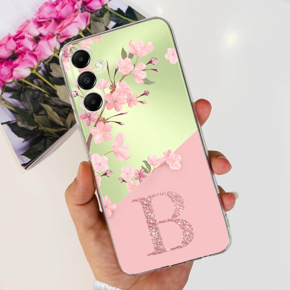 Модный Чехол с Первой Буквой для Samsung Galaxy A05s Мягкий Силиконовый TPU Задняя Крышка для Samsung A05S A 05S 4G SM-A057F