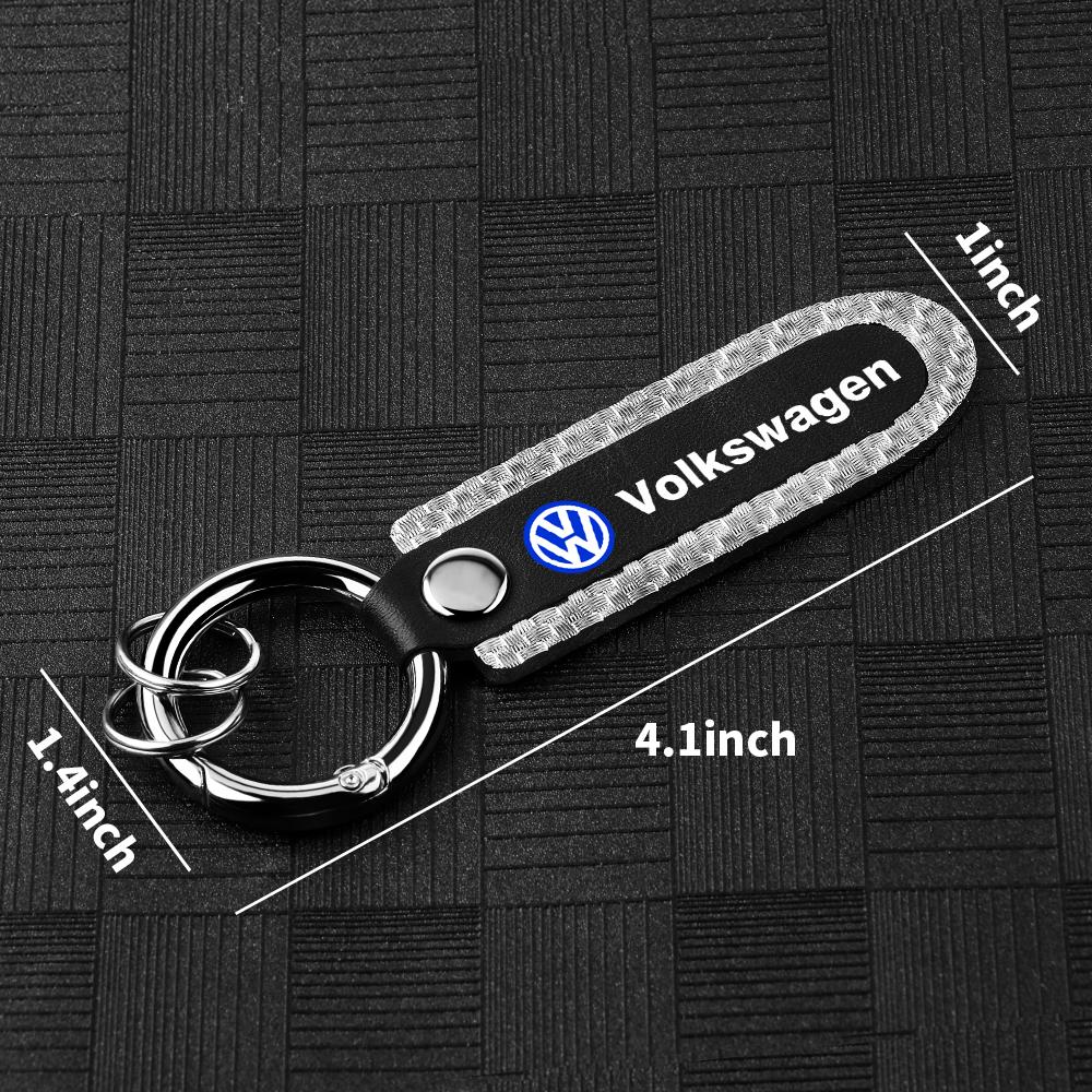 Metal/Leather Car Key Ring Braided Rope Key Case Key Chain valve cap for Volkswagen VW RLine GTI R Touareg Polo Jetta MK8 Passat ze4