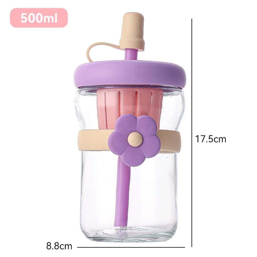 Reusable Straw Cup Large Capacity Drinking Bottle Portable Cold Brew Tumbler for Boys and Girls