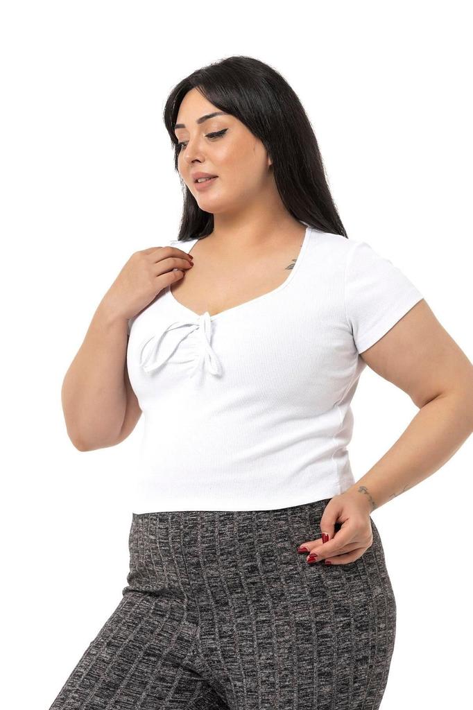 Women's Style Big Size Body Plus Size Half Sleeves Camisole Green Bodysuit With Lace Detail On The Chest