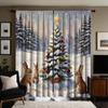 2 шт. HD Рождественская Рождественская Снежная Гора Кролик декоративная занавеска Желтая завязка цифровая печать занавеска стиль украшения дома