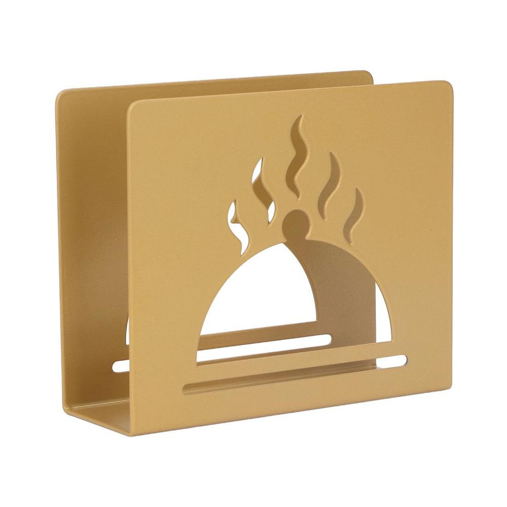 2PCS Hollow Pattern Paper Napkin Holder Gold Tissue Napkin Holder For Hotel