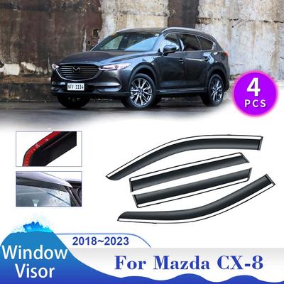Защитный козырек для Mazda CX-8 CX8 KG 2018~2024, дефлектор для защиты от дождя, боковой дефлектор автомобиля, дымовой козырек, навес, внешние аксессуары