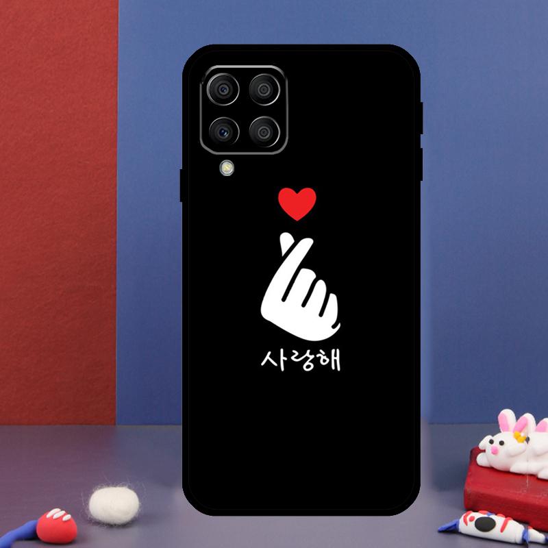 Чехол для телефона Samsung Galaxy M15 M55 M33 M13 M23 M53 M31 M51 M14 M34 M54 M20 M30s M52 M32 с Kpop-сердечком из пальцев
