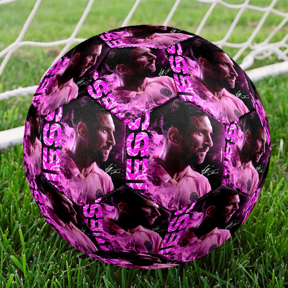 Messi's Pink Size 5 Soccer Balls, High-Quality, Anti-Slip, Protective Football, a Unique Gift Suitable for Birthdays, Christmas