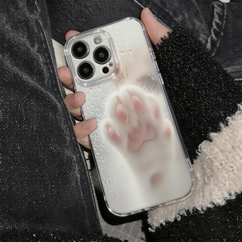 Чехол для телефона 'Кошачья лапка' для iPhone 11 Чехол для iPhone 15 17E 13 12 14 16 Pro Max 14 Plus 17 Air 16E Мягкий силиконовый противоударный чехол