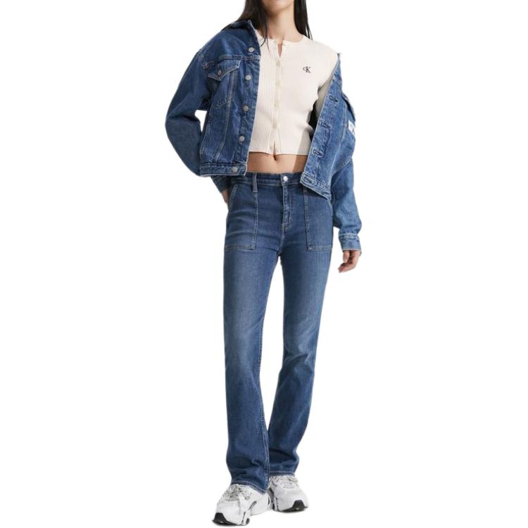 Calvin Klein Однотонный однобортный кардиган с вышитыми буквами и круглым вырезом, длинный рукав, вязаный свитер, женский свитер молочно-белого цвета J223846-YBI