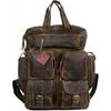 Handmade Vintage Buffalo Leather Backpack Multi Pockets Travel Bag For Men/Women
