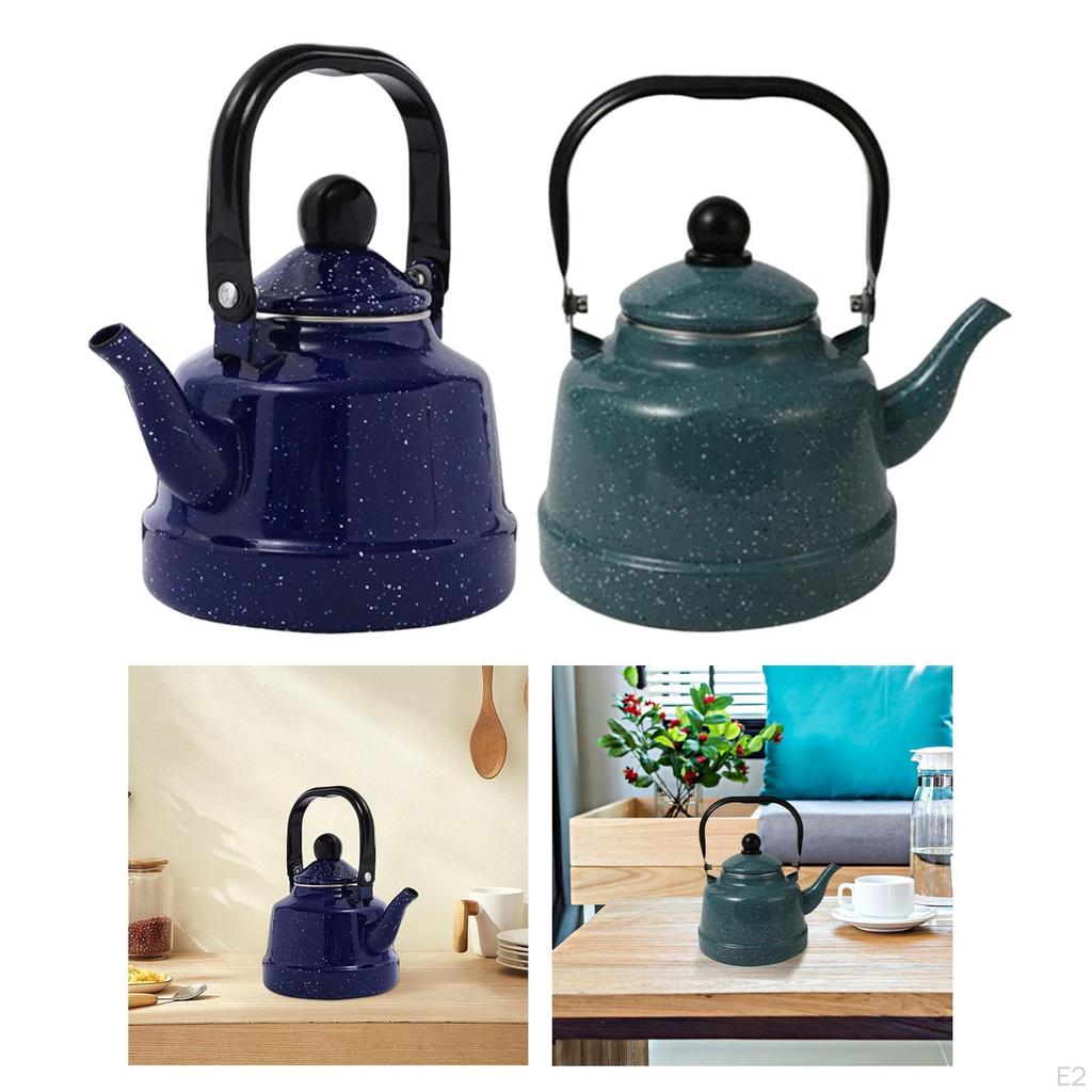 Эмалированный на стали чайник 1,7 л, кофейник, чайник для кипячения воды, фарфоровый эмалированный чайник