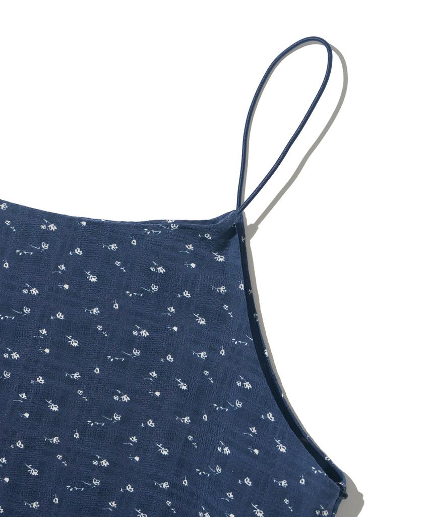 Cargo Bros For Woman Vintage Floral Sleeveless Dress (Navy)