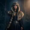Medieval Style Wolf Skull Hood Viking Costume Warrior Mantle Hat  Carnival Party