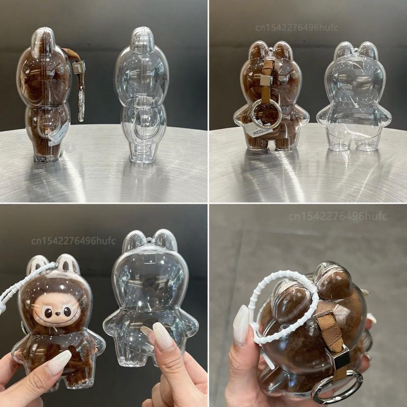 НОВЫЙ прозрачный защитный чехол для серии LABUBU 4 PIN FOR LOVE Виниловая плюшевая кукла Пылезащитный чехол Коробка для хранения для аксессуаров LABUBU