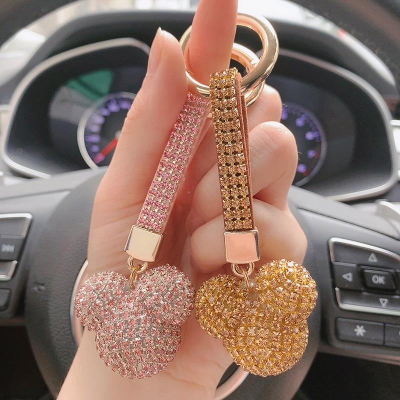 Korean Crystal Mickey Keychain Car Charm Pendant
