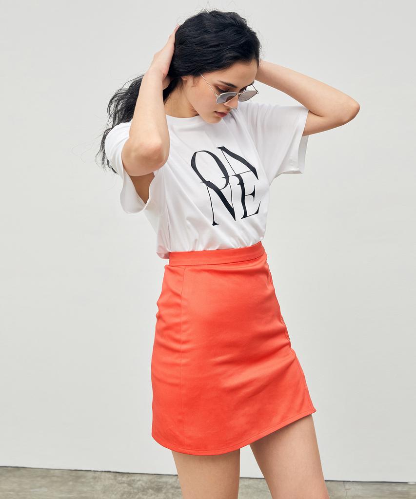 Onneu Zip-Pointed Mini Skirt Red