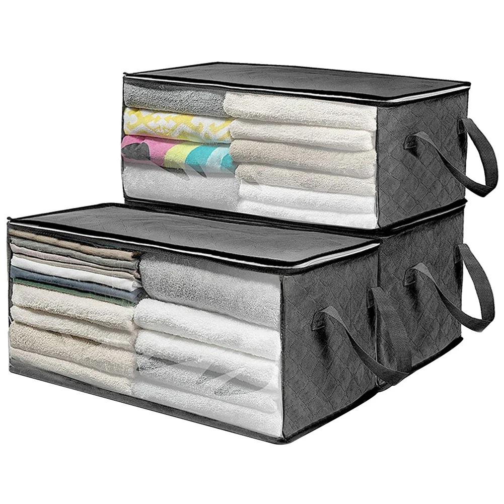 Home Clothes Durable Dustproof Storage Bag Organizer With Handle Large Capacity Folding Under Bed Quilt Blanket Zipper Closure