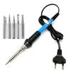 Набор электрических паяльников с регулируемой температурой, 60 Вт, ручка для бытового ремонта, стандарт ЕС 220 В