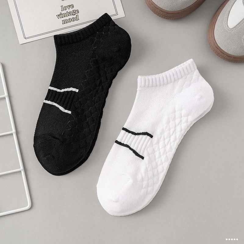 Мужские массажные носки-подследники на лето, черно-белые, короткие, универсальные, дышащие, теплые, до середины икры.