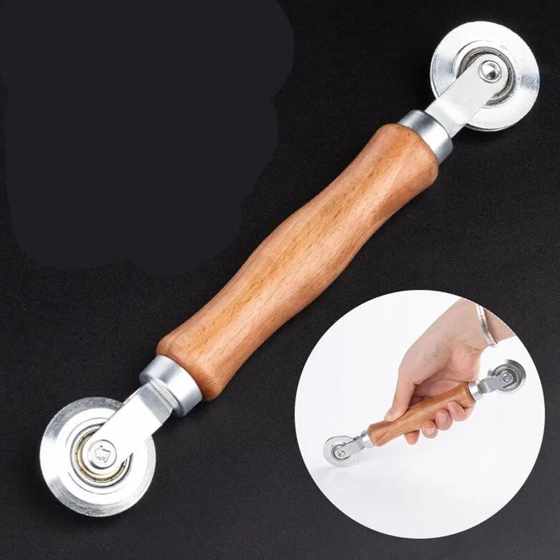 Деревянная ручка и стальные колеса, роликовый инструмент для установки двойных окон, ручной шлицевой ролик, прочная бытовая сетчатая дверь