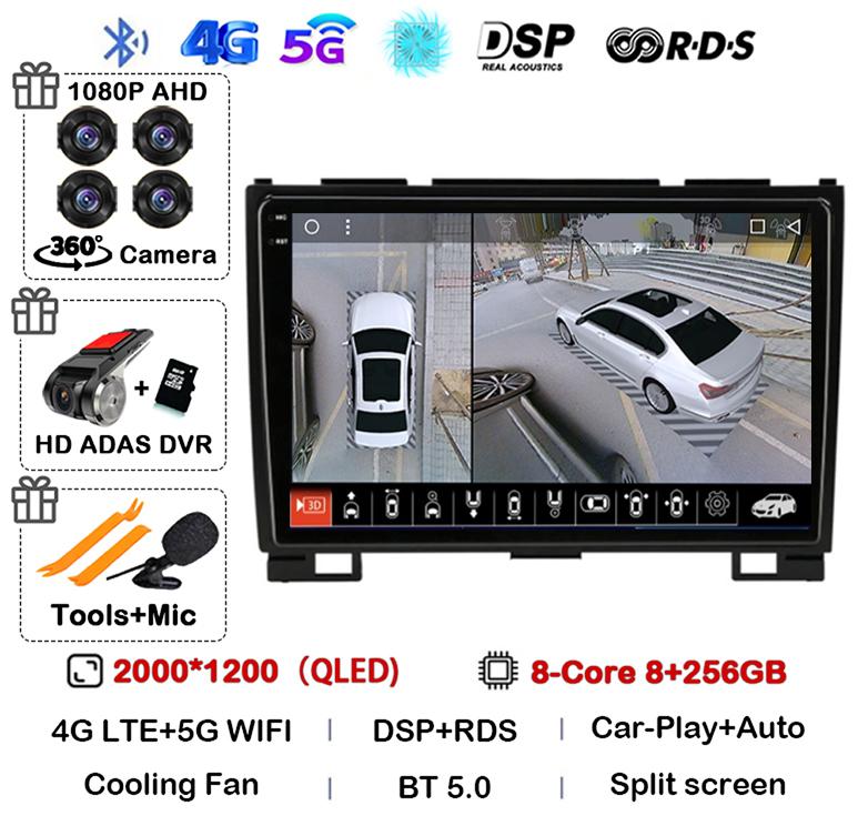 Android 14 Carplay Auto 360 Camera для Great Wall Haval Hover H5 H3 2011-2016 Автомобильный Радио Мультимедийный Плеер GPS Навигация Стерео
