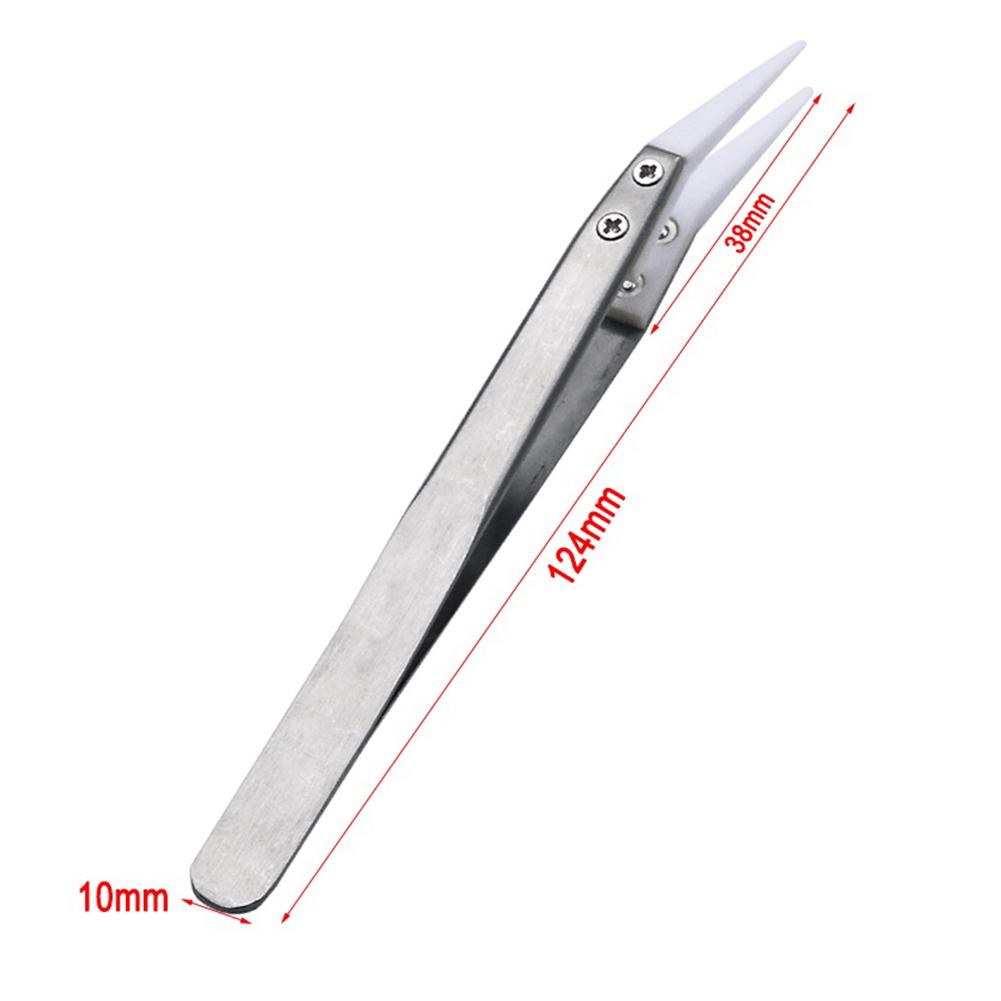 Ceramic Tweezers High Temperature Straight Tip Tweezers Wear Resistant