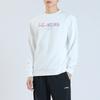 Li Ning Plain Round Neck Logo Повседневная трикотажная спортивная толстовка без капюшона Флисовая толстовка с длинным рукавом унисекс Белая AWDTE03-2