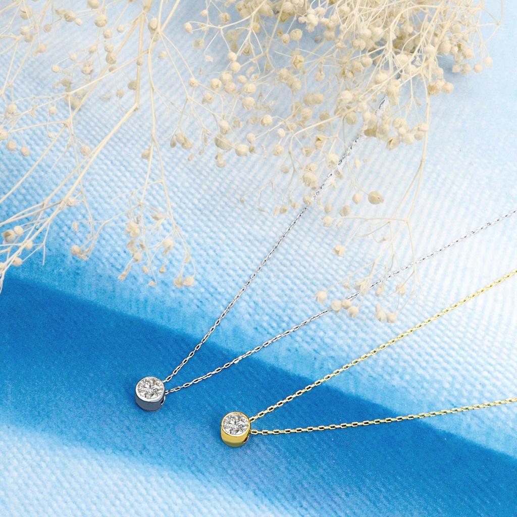 Diamond Fukurin Necklace Gold 18K K18 [Lara Christie] H&C 0.2ct Lp37-0004-yg