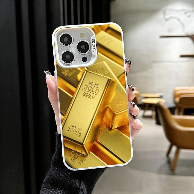 Мягкий чехол для телефона с принтом из тонкого золотого узора для iPhone 15 16 17 Pro Max 17Air 16E 14 Plus 13 12 Mini, противоударная задняя крышка