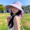 Large Brim Sun Hat For Women Covering Face With Shawl Hat Summer Anti-Uv Cycling Outdoor Sunshade Mountaineering Hat