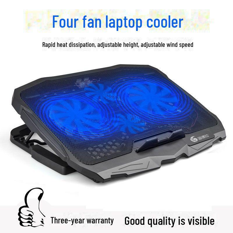 Adjustable Speed Laptop Cooling Pad for 13", 14", 15.6" Laptops with Radiator and Fan Base