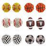 Unisex Rhinestone Basketball Rugby Soccer Pendant Chain Necklace Jewelry Gift