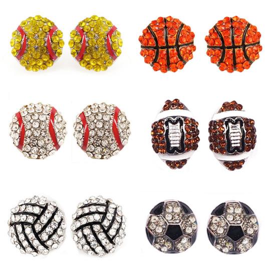 Unisex Rhinestone Basketball Rugby Soccer Pendant Chain Necklace Jewelry Gift
