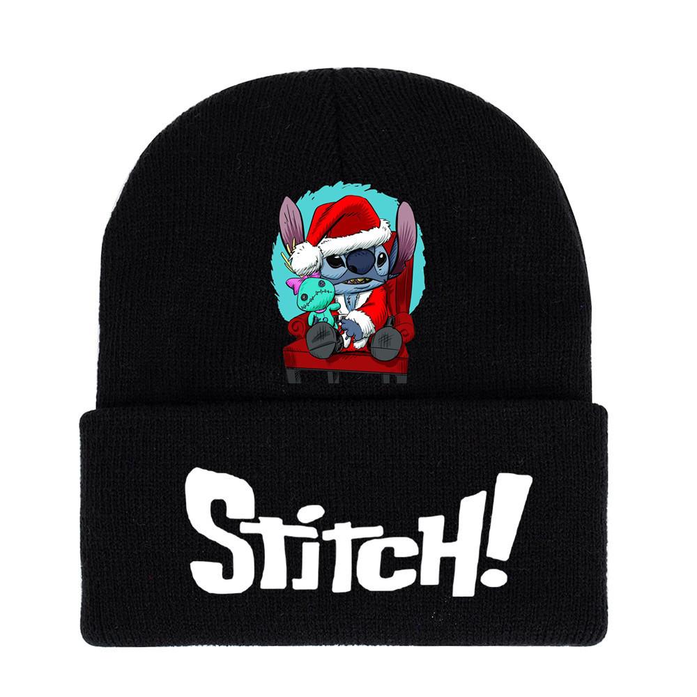 Disney Stitch Knit Beanie Winter Hat With Rolled Brim For Christmas Gifts Adults