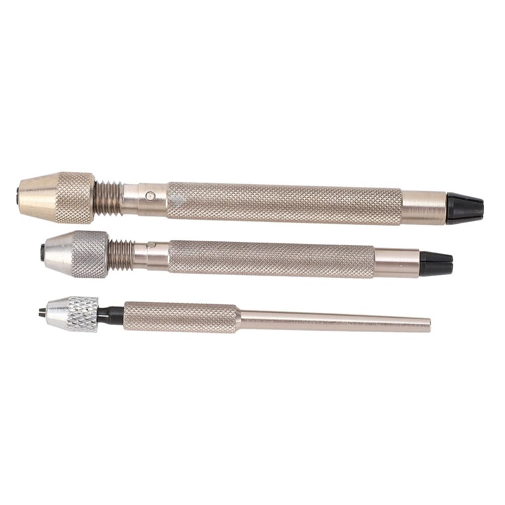 3Pcs Pin Vise Hand Drill Bit Set Aluminum Alloy Non Slip Hand Drill Bit Set Watch Repair Tool