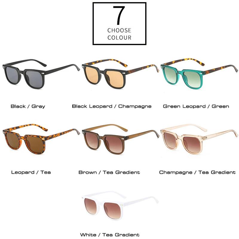 SHAUNA новые квадратные заклепки мужские солнцезащитные очки модные градиентные оттенки UV400 ретро женские панк-леопардовые солнцезащитные очки