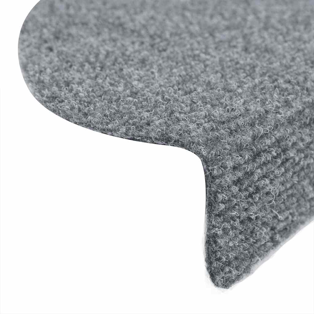 Self Adhesive Stair Mats 10 pcs Light Grey 56 x 17 x 3 cm