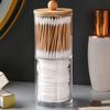 Коробка для хранения ватных палочек, органайзер с крышкой, прозрачный дизайн, многоцелевые ватные шарики