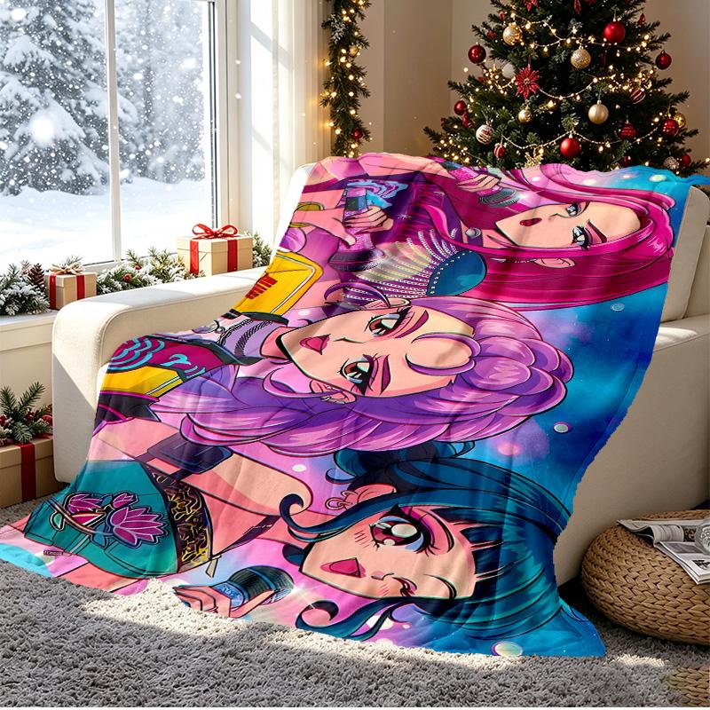 KPop Demon Hunters Pattern Blanket for Home Decoration, Bed, Sofa, Car Travel, Camping, Suitable for All Seasons, Birthday Christmas Gift