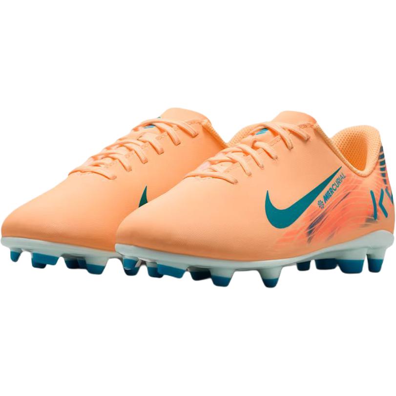 Килиан Мбаппе x Nike Jr. Детские бутсы Mercurial Vapor 16 Club GS MG Melon Tint/Igloo/Neo Turquoise Оранжевые FQ8288-801