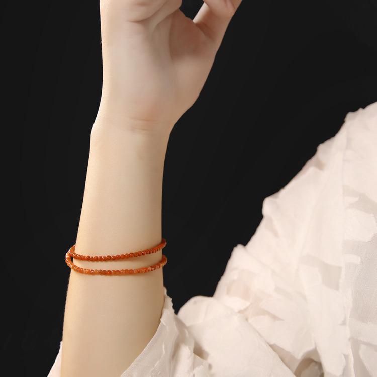 Нанхонг Агат Красная Нить Женский Простой Кристальный Браслет - Изысканный Нишевый Дизайн