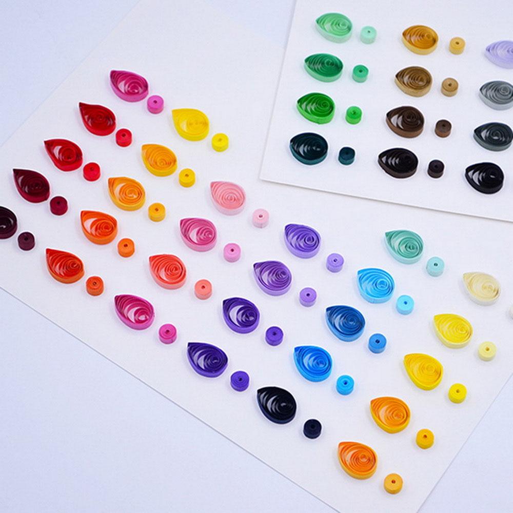 500pcs 50 Colors Home DIY Paper Quilling Paper Decor Pressure Relief Gift Craft Tools